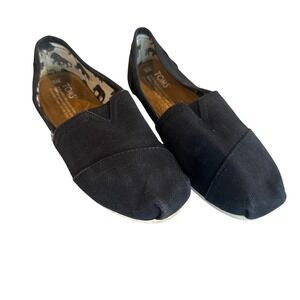 TOMS Alpargata‎ Slip On Shoes Womens 6 Black Canvas Classic Comfort Flats